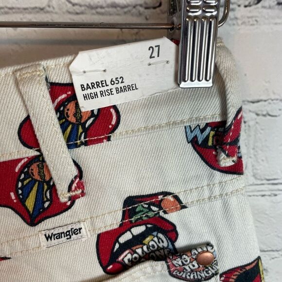 WRANGLER READ MY LIPS JEANS BARREL 652 HIGH RISE BARREL - HTF RARE SIZE 27 - Picture 10 of 14